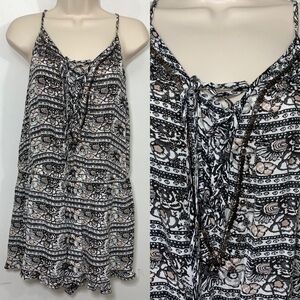 NWT American Eagle stretch beaded lace up romper